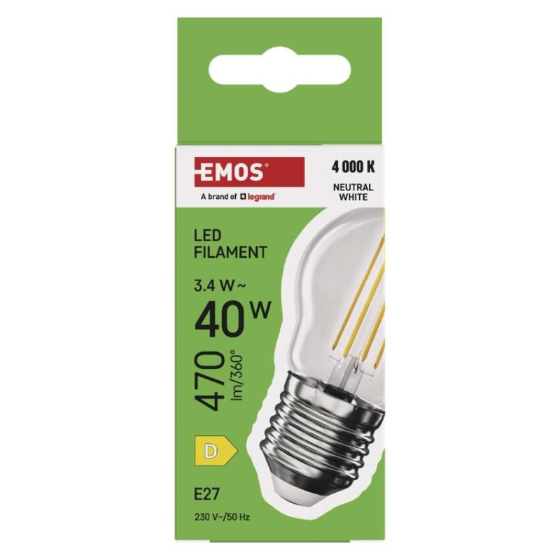LED FLM MINI GL 3,4W(40W) 470lm E27 NW 5