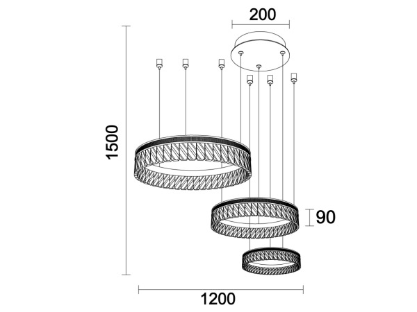 THALIA krištáľový závesný luster - N2104 7