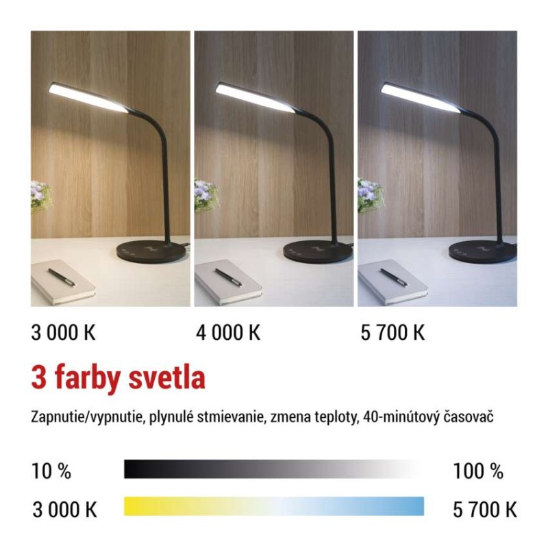 LED STOLNÍ LAMPA OSCAR ČERNÁ 3