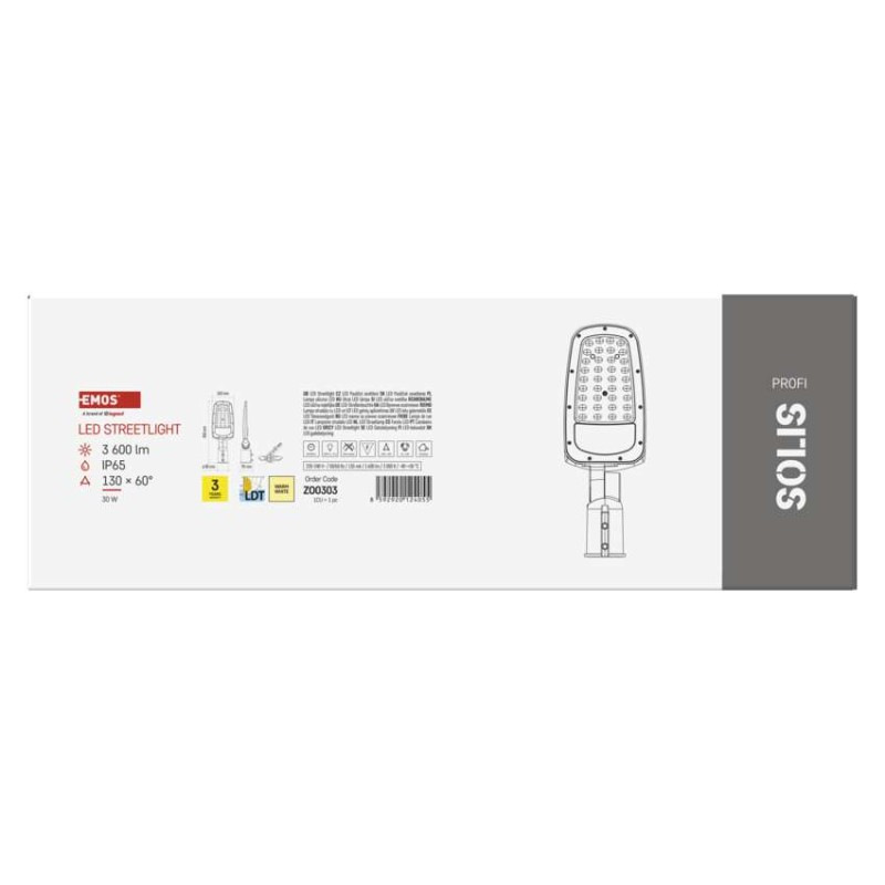 LED Street light SOLIS 30W 3600LM WW 12