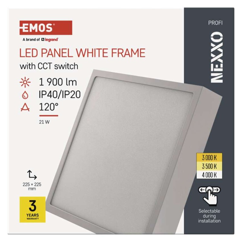 LED SVÍTIDLO NEXXO PŘ.ČTV 21W 1900LM IP4 10