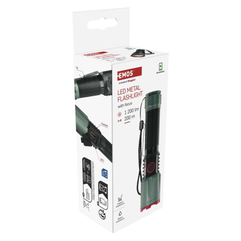 LED NABÍJECÍ SVÍTILNA KOV. MEDIUM 1200lm 13