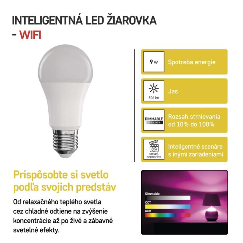 GOSMART LED A60 9W(60W) 806lm E27 WIFI R 2