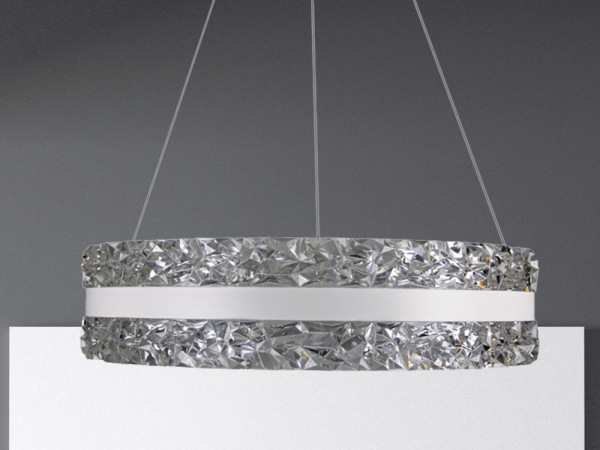 LED luxusné závesné krištáľové svietidlo s diaľkovým ovládačom 80W - TA2303/W