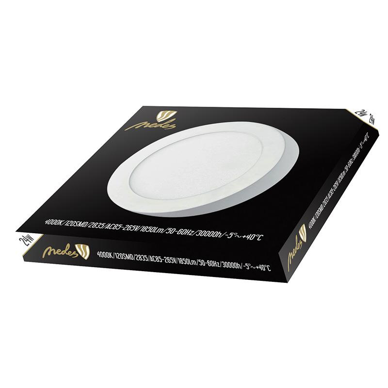 LED prisadený panel 24W / PRSF / SMD / 4000K / WH - LPL325 4