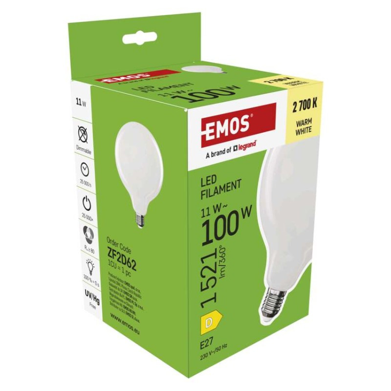 LED FLM G125 GLOBE 11W(100W) 1521lm E27 7