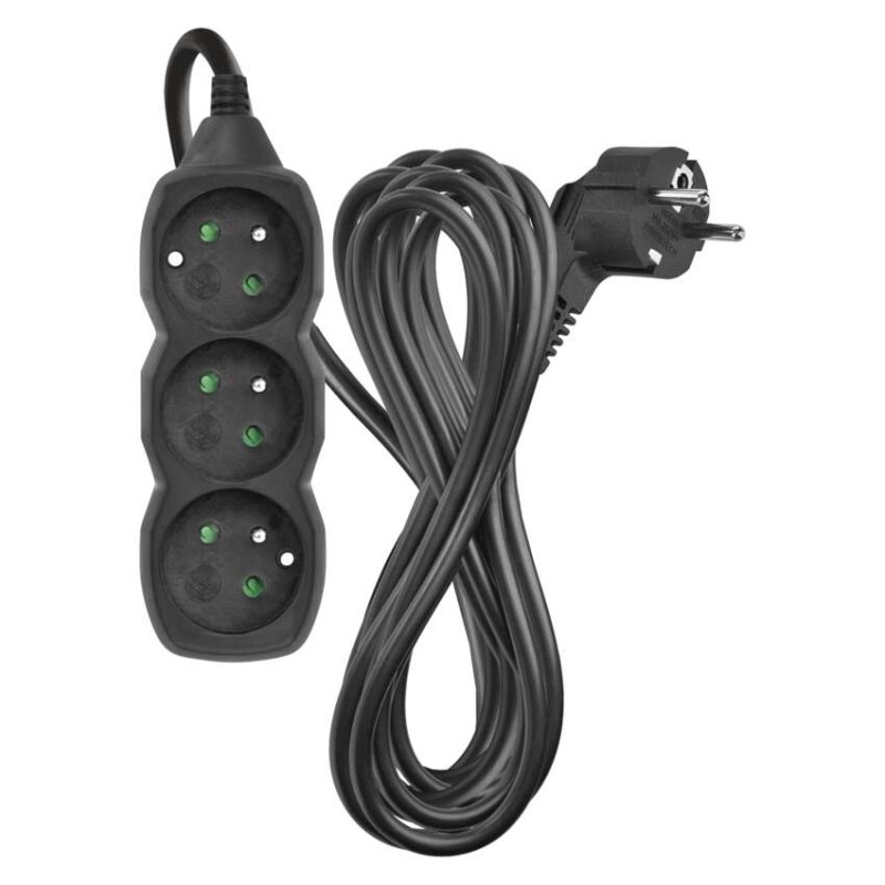 Kábel predlžovací 3Z 5m čierny  PC0315 1