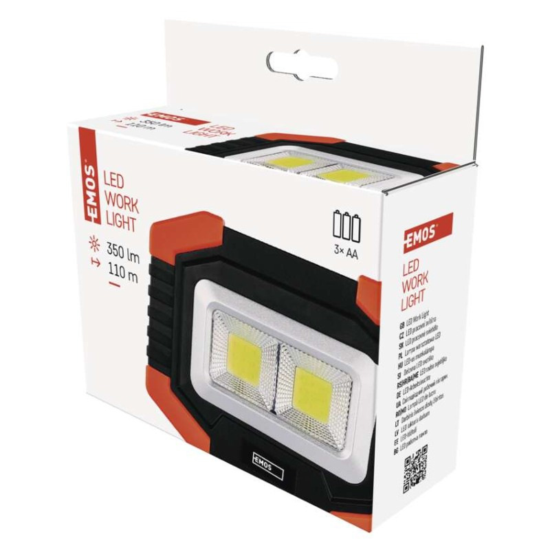LED SVÍTILNA 2×COB LED + LED 3×AA 10