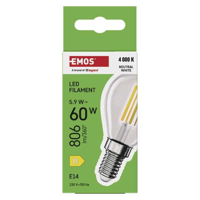 LED FLM MINI GL 5,9W(60W) 806lm E14 NW 5