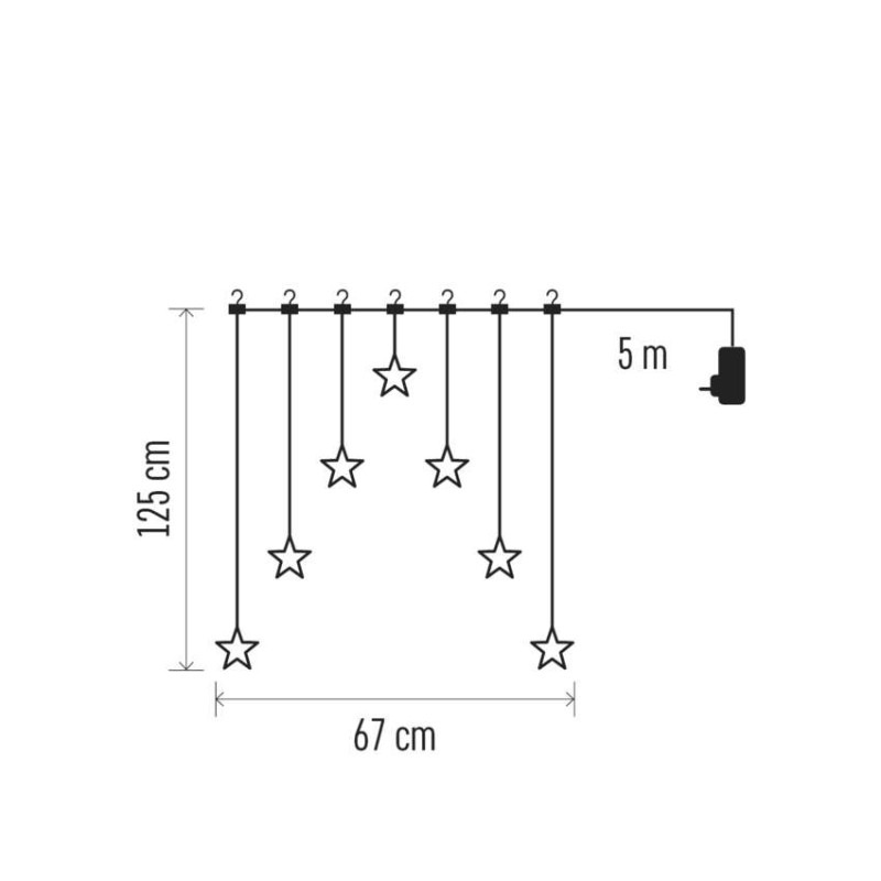 70LED 7 WINDOW STARS WW 6
