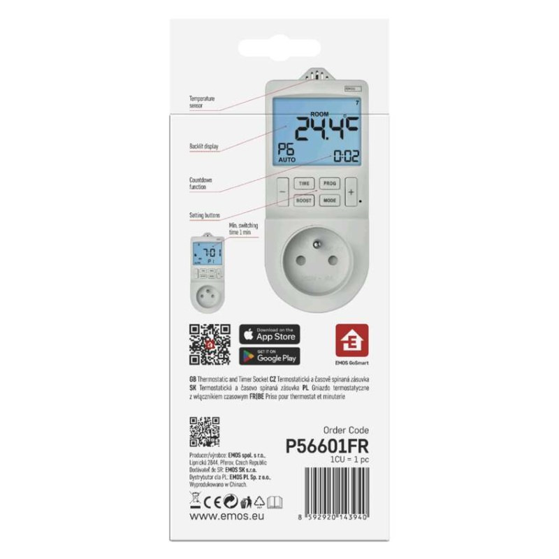 Termostat do zásuvky GoSmart dig.časovač 2v1,WIFI  P56601FR 11