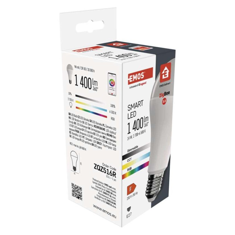 LED GOSMART A65 14W(94W)1400lmE27 ZIGBEE 8