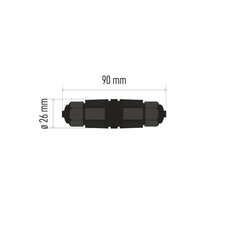 Káblová spojka 3x2,5 plast.trubička priama 250V IP68 ZS9010