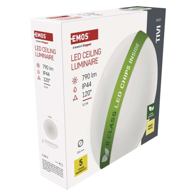 LED SVÍTIDLO TIVI PŘ.KR 5,2W 790LM IP44 11
