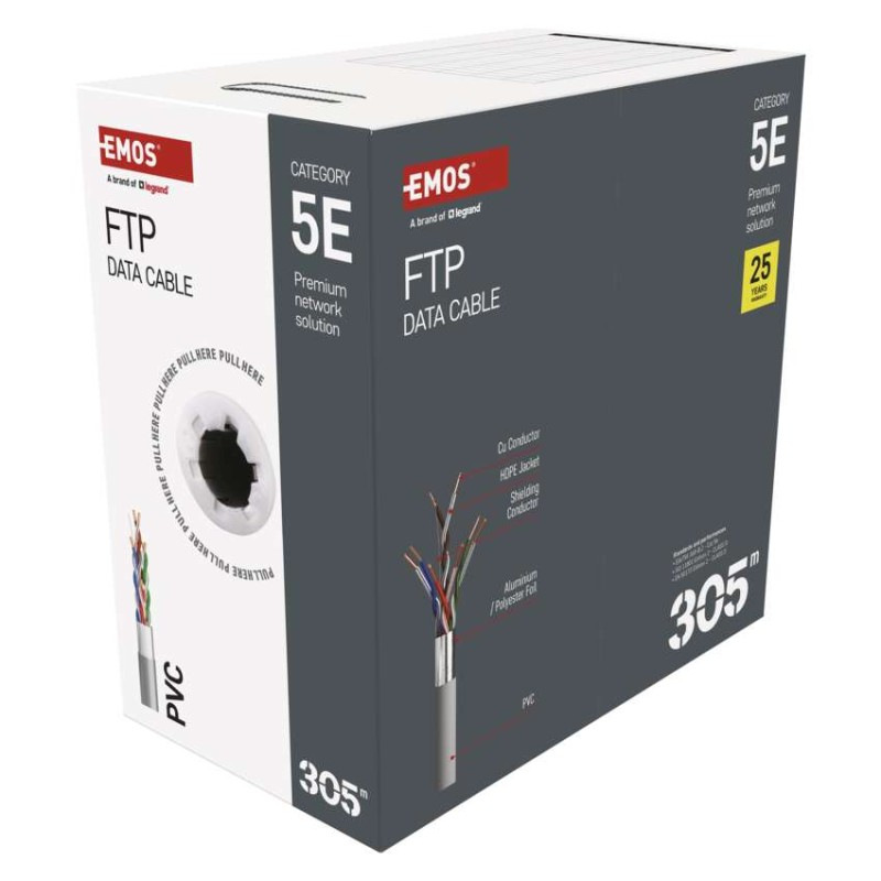 Kábel FTP 4x2xAWG24 Cat.5E 305M drôt  S9221 2309110010 8