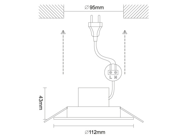 LED podhľadové svietidlo 9W / IP20 / 4000K - LDL524 2