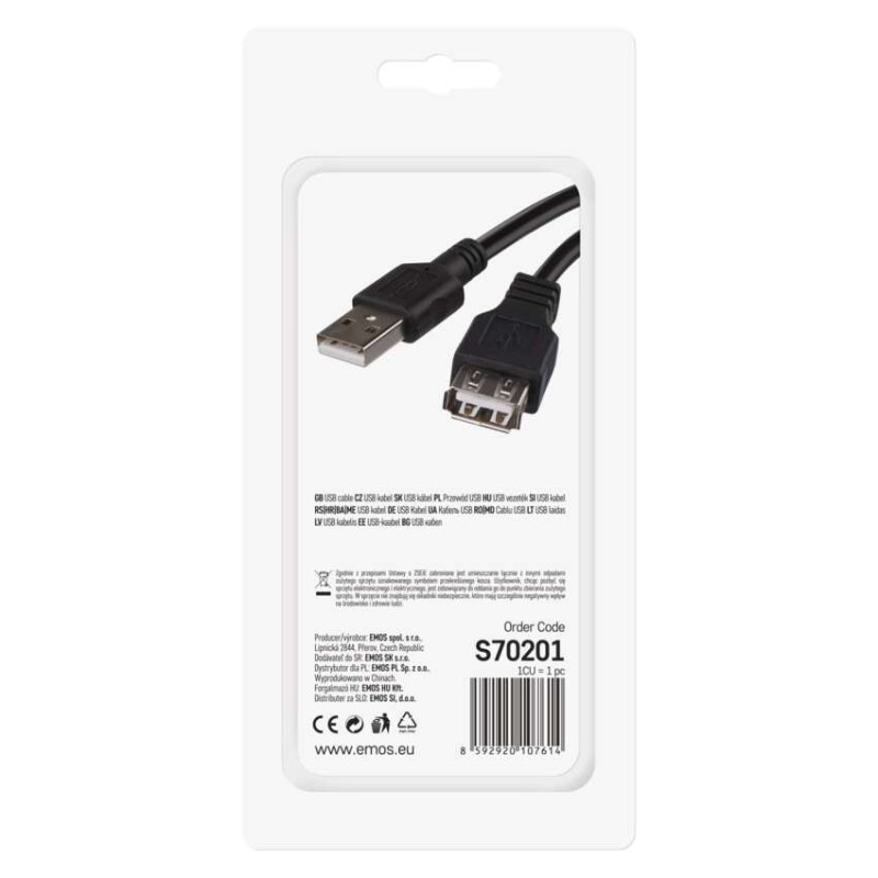 USB 2.0 A/M-A/F 2M 3