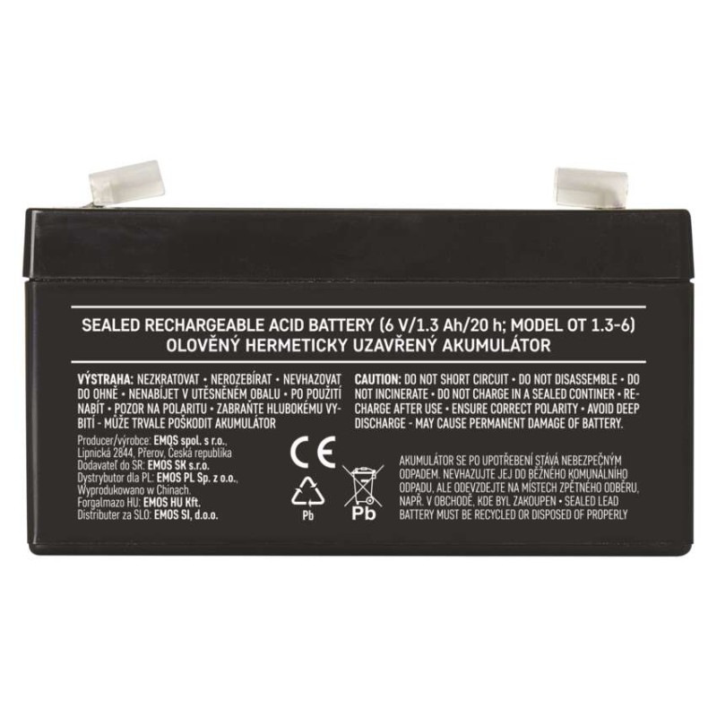Batéria B 9651 6V 1,3Ah GT6-1,3  (rozmer: 97×24×51mm) 3