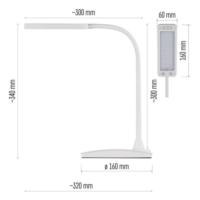 Stolná lampa LED EDDY 480lm, 6W, biela Z7599W EMOS 2