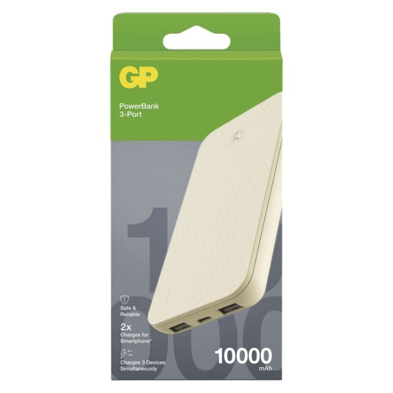GP B+ PWB 10000mAh BÉŽOVÁ 2xUSB-A, 1xUSB 5