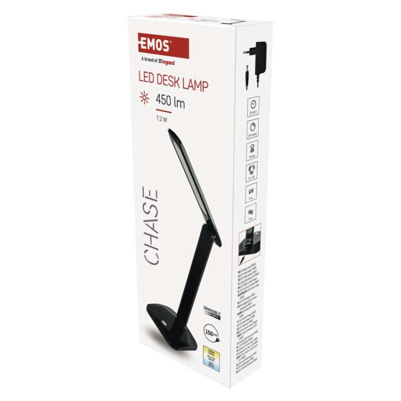 LED STOLNÍ LAMPA CHASE ČERNÁ 2