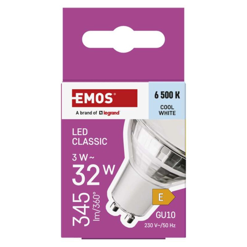 LED CLS MR16 3W(32W) 345lm GU10 CW 10