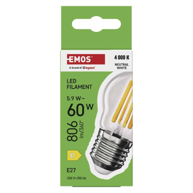 LED FLM MINI GL 5,9W(60W) 806lm E27 NW 5