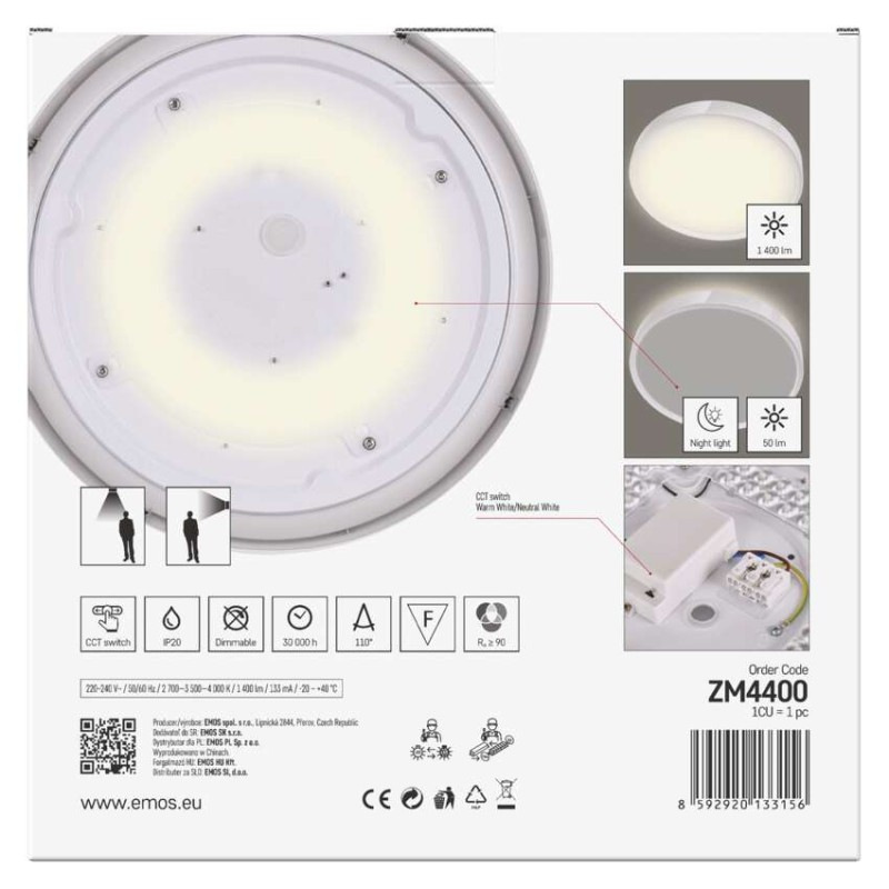 LED SVÍTIDLO RORI 17W 1500LM IP54 CCT B 10