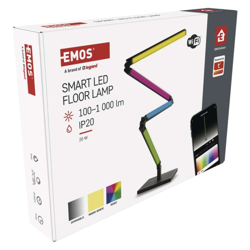 GOSMART LED STOJACÍ LAMPA 24W 1000LM RGB 12