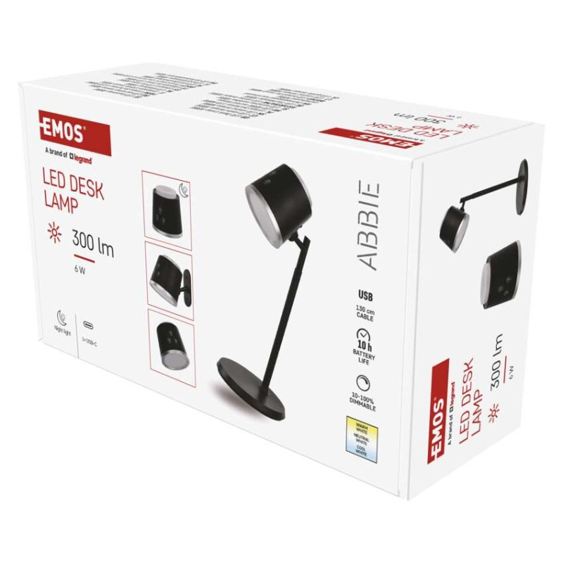 LED STOLNÍ LAMPA ABBIE ČERNÁ 2