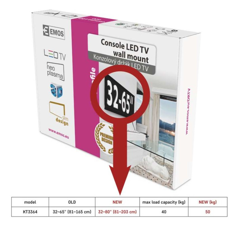 KONZ. DRŽÁK LED TV 32 - 65" 3