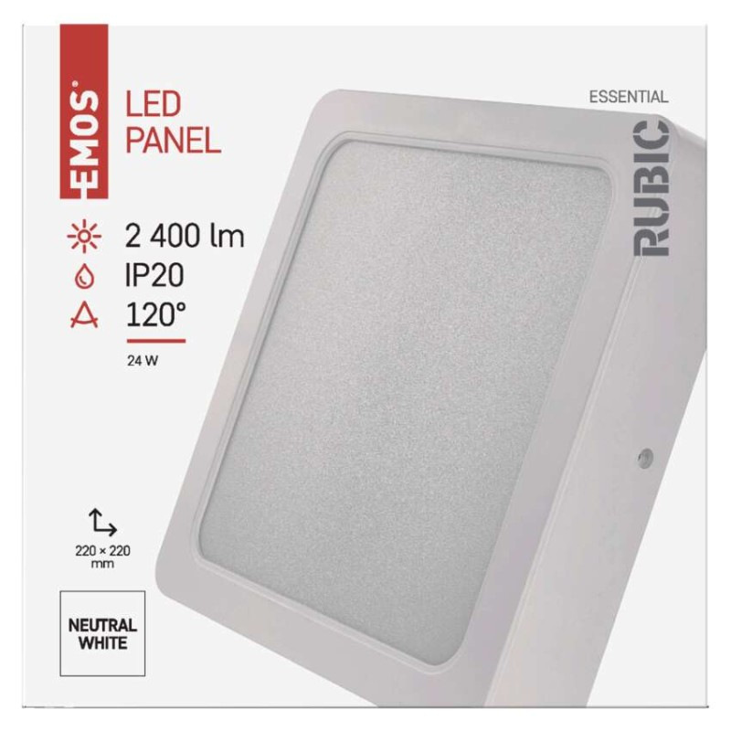 LED SVÍTIDLO RUBIC PŘ.ČTV 24W 2400LM IP2 7