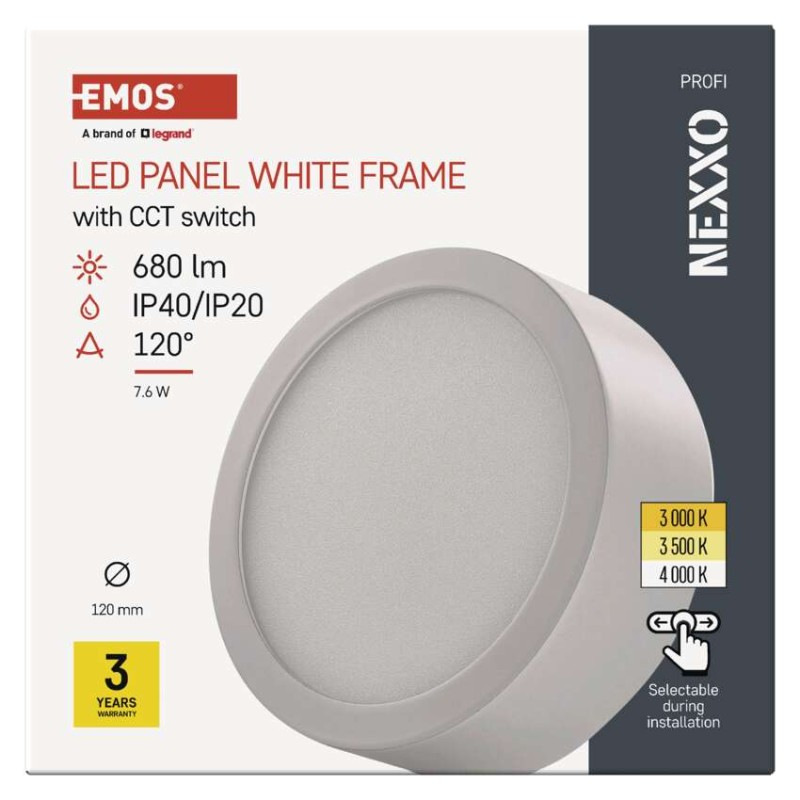 LED SVÍTIDLO NEXXO PŘ.KR 7,6W 680LM IP40 9