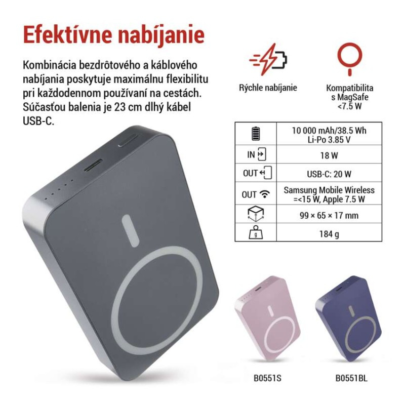 EMOS POWERBANKA WI 1046 10000MAH ŠEDÁ 4