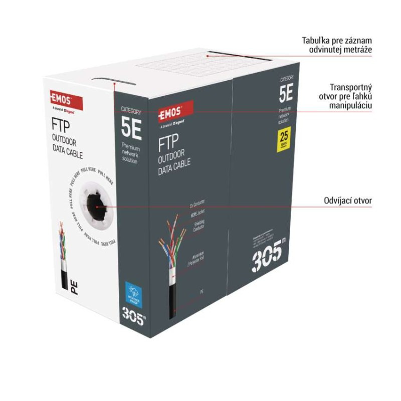 FTP KABEL CAT5E PE OUTDOOR 305M BOX 2