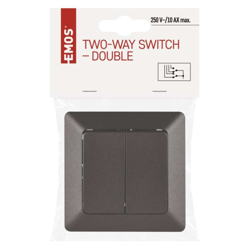 Spínač č.6+6 250 V/10 A max. IP20  antracit  A6100.8 4