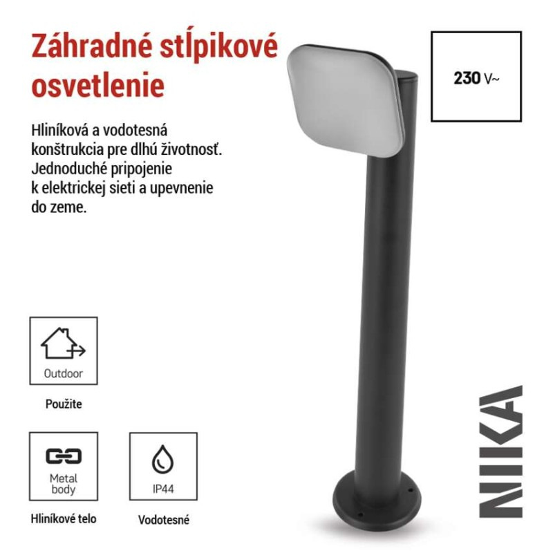 LED ZAHRADNÍ SVÍTIDLO,12,5W,IP44,900LM,S 2