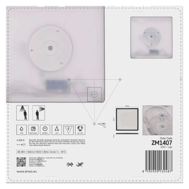 LED SVÍTIDLO FLORI PŘ.Č 22W 2200LM NW IP 14