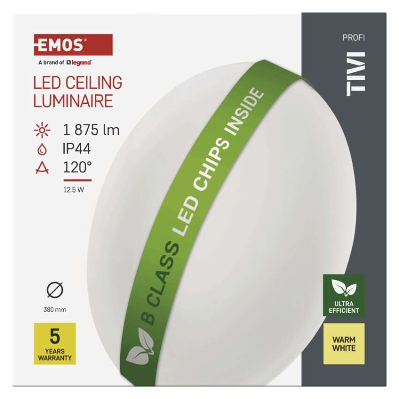 LED SVÍTIDLO TIVI PŘ.KR 12,5W 1875LM IP4 10