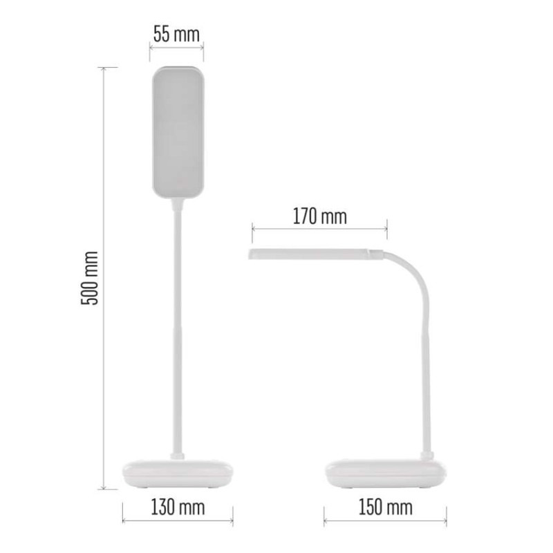 LED STOLNÍ LAMPA MOLLY BÍLÁ