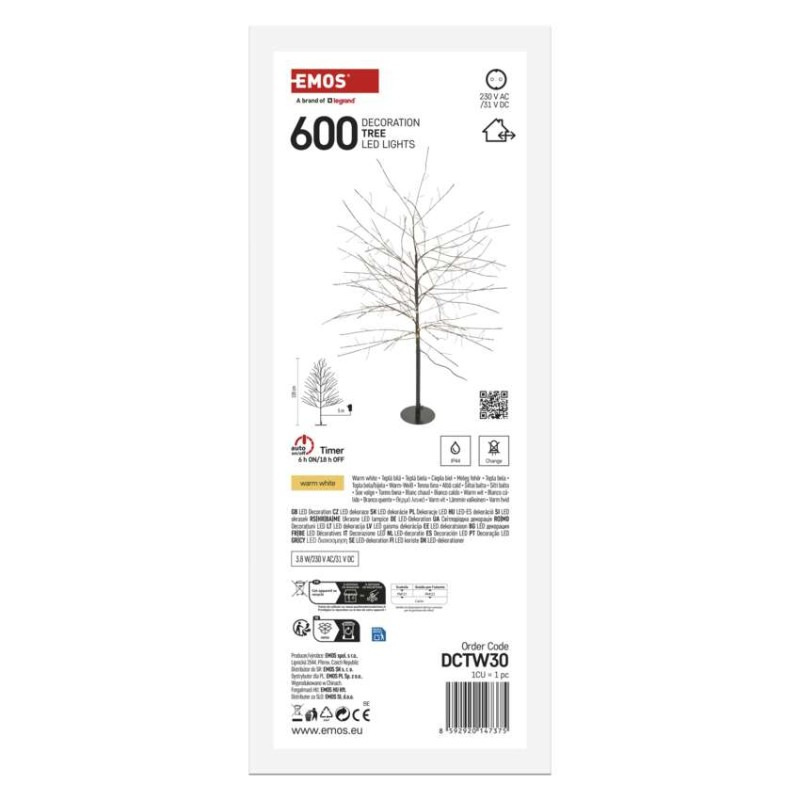 600 NANO LED TREE 120 CM IP44 WW 6