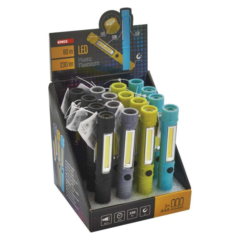 Baterkové púzdro LED 3W COB + 1x LED 3xAAA batéria plast P3897 1