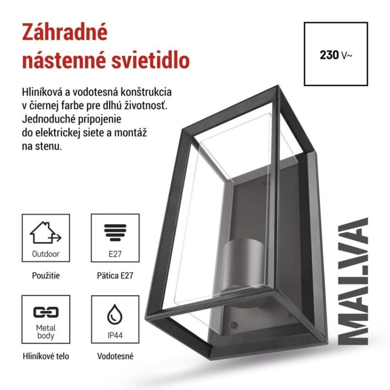 LED ZAHRADNÍ SVÍTIDLO,E27,IP44,MAX 15W,N 1
