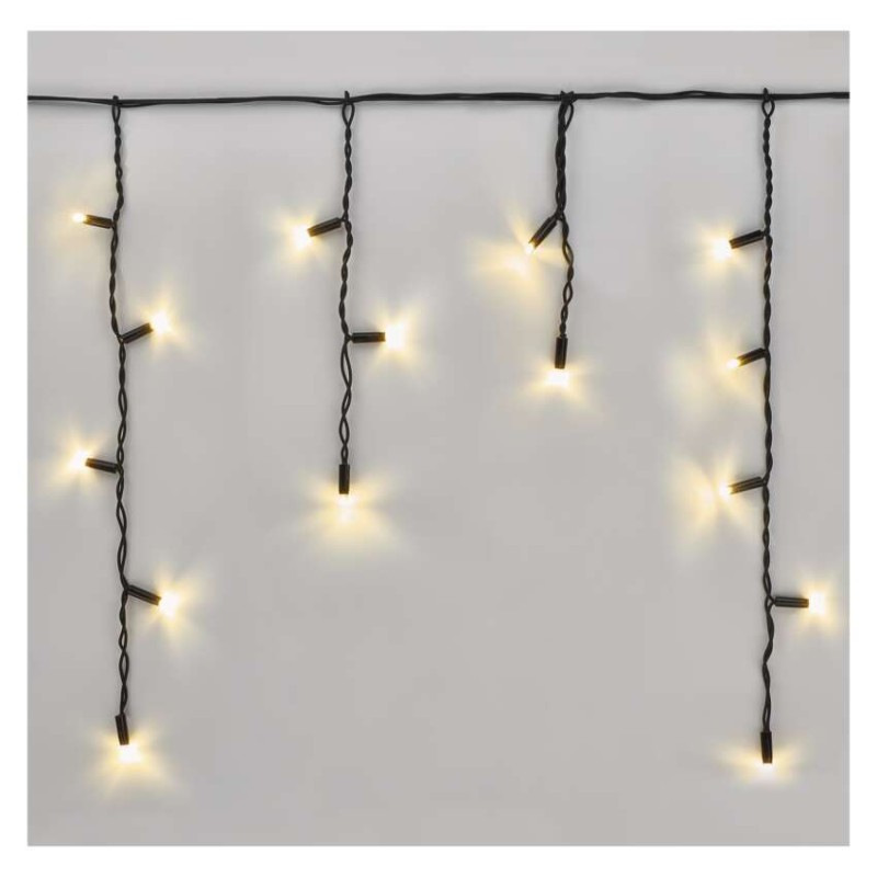 Řetěz rampouchy 50LED 3M-BLACK IP44 WW 7