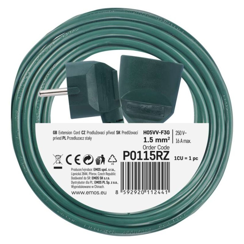 PRODLUŽKA 1Z 5M 1,5MM ZELENÁ 2