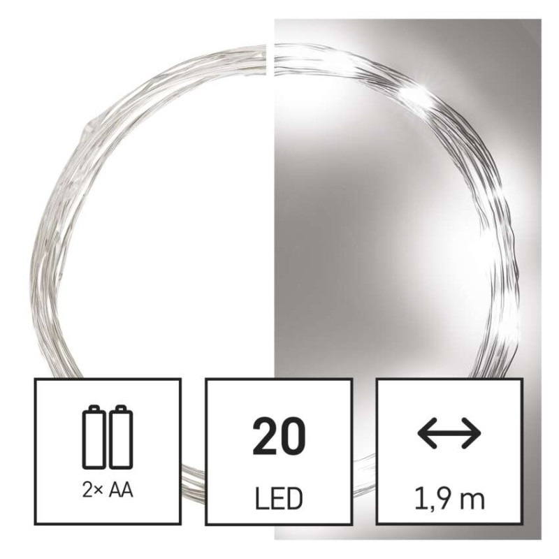 Vian.reťaz NANO 20LED 1,9M Silver D3AC07 1