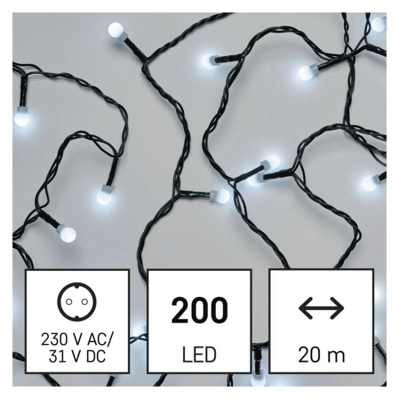 VIANOCE Reťaz CHERRY 200LED 20m IP44 D5AC03 studená biela EMOS 1