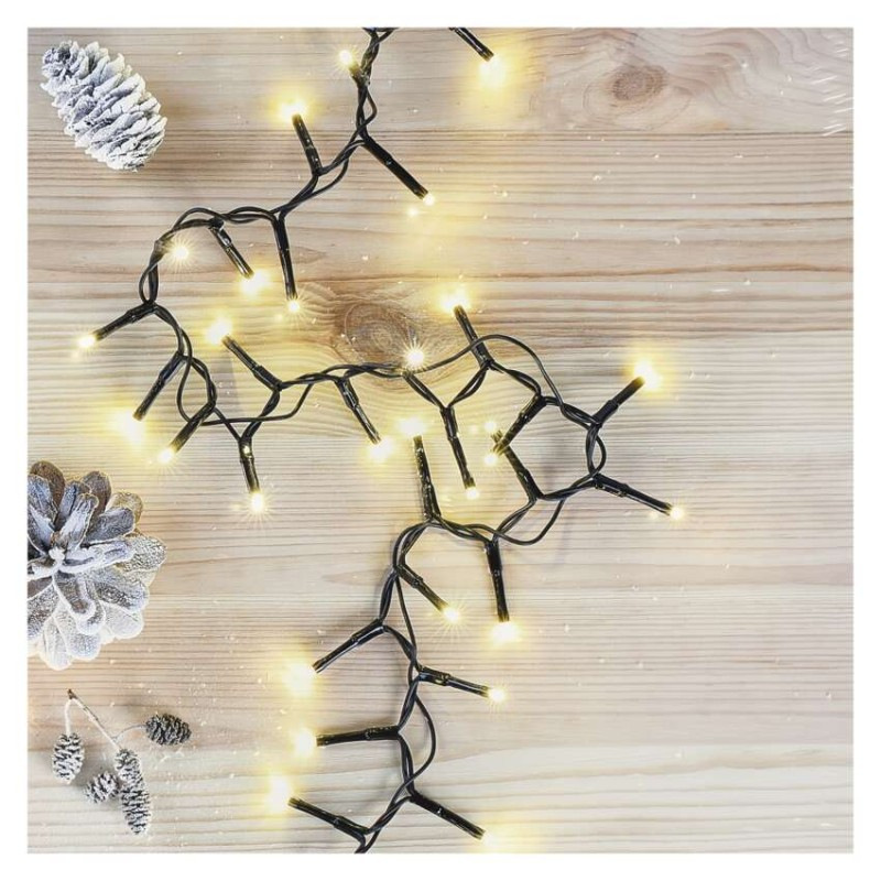 VIANOCE Reťaz ježko 12m D4BW03 teplá biela časovač 600-LED 3