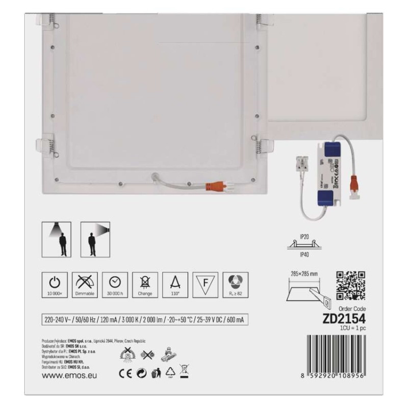 LED SVÍTIDLO NEXXO VES.ČT 25W 2000LM IP4 8