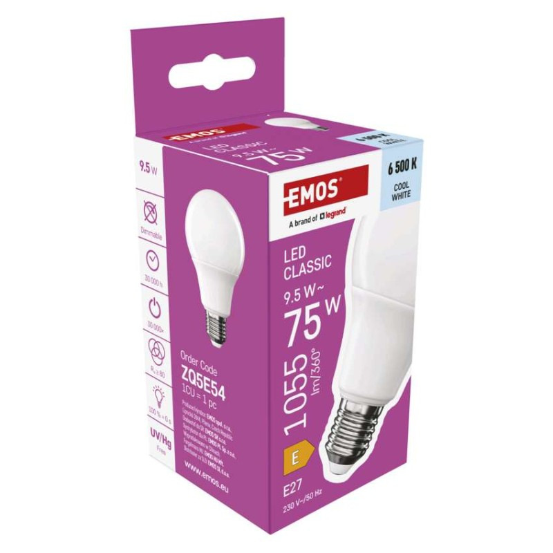 Žiarovka LED CLS A60 10,5W E27 CW ZQ5152 EMOS 6